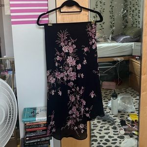 Vintage Floral Midi Skirt